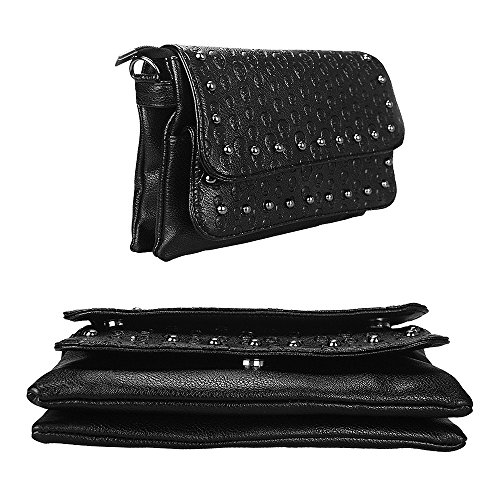 Women Gothic Purse Skull Crossbody bag Rivet Practical Black Shoulder Handbag Halloween purses3