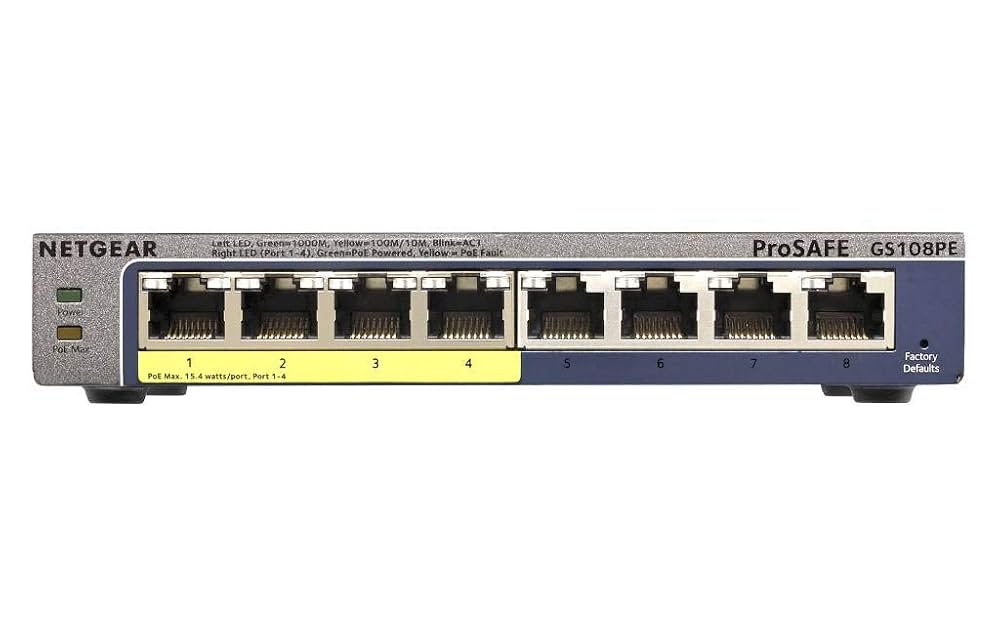 NETGEAR 8ポートGigabit Ethernet PoE+GS108PP Amazon.com: NETGEAR 8-Port Gigabit Ethernet PoE Network