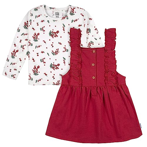 Image of Gerber Baby Girls' Toddler 2 Piece Overall Dress Set