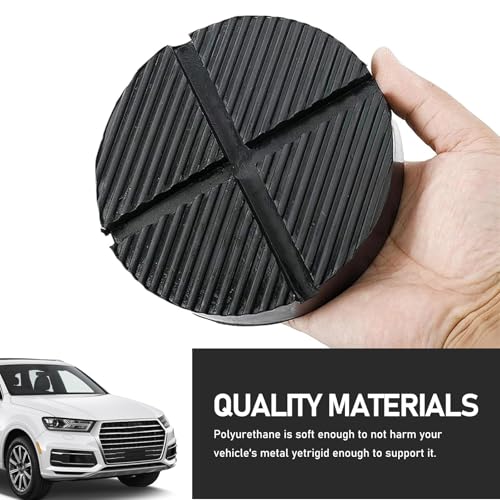 Image of Eratus Floor Jack Rubber Pad, Cross Groove Pinch Welded Side Frame Rail Protector Disc /Pad, Flexible Rubber Support Block Repair Accessories, Universal for Most Cars (Black)