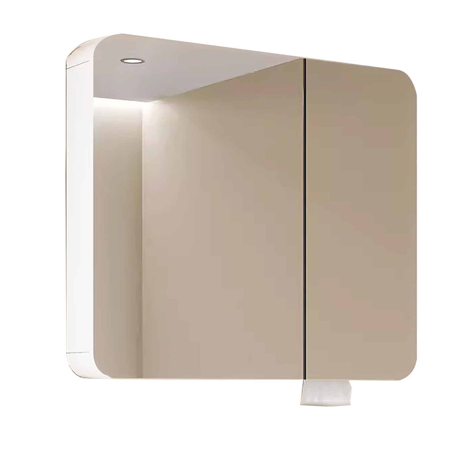 Mueble de baño con Espejo y Luces LED, 3 Puertas, para empotrar o Montar en Superficie, Color Blanco, 70 x 70 x 13 cm