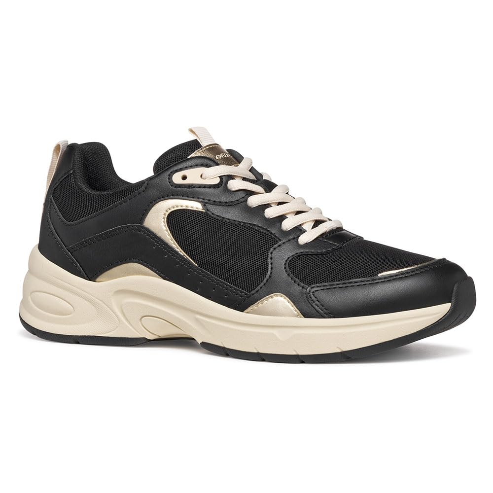 Geox Women's D Zarvia Trainers, Black, 7.5 UK