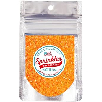 Sanding Sugar Zipper Bag Topping Sugar Made in USA Color Sugar Orange
