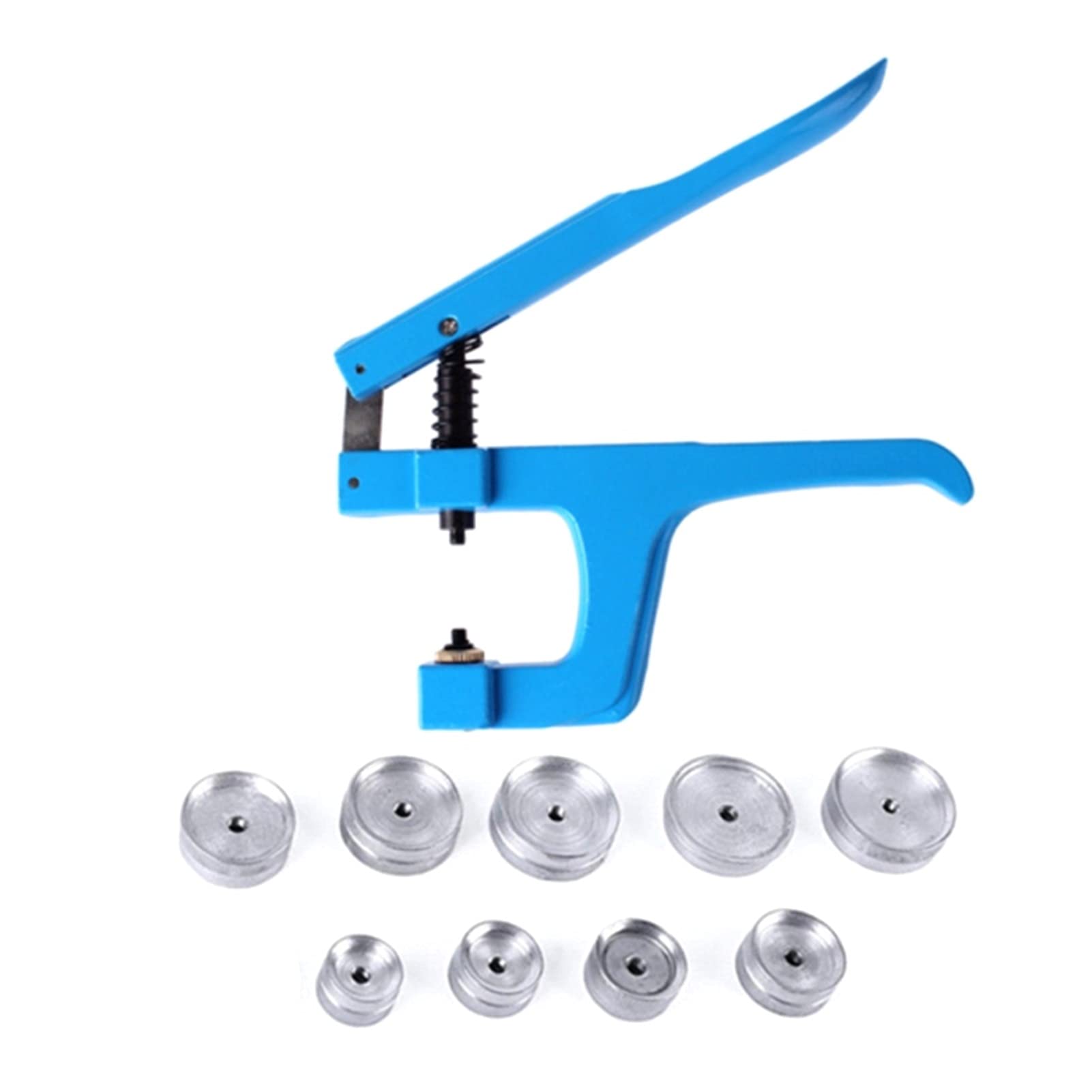 Herramientas para reparación de Relojes Juego de prensas para Botones a presión Kit de relojero Estuche Azul Que Contiene 9 moldes de plástico Herramientas para reparación de Relojes(