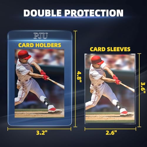 Image of 100ct Semi Rigid Card Holders & 100ct Card Sleeves for PSA, SGC, BGS, CSG Graded Card Submissions, Semi Rigid Baseball Cards Sleeves Protectors, PSA Graded Trading Cards Sleeve (Pack of 3)