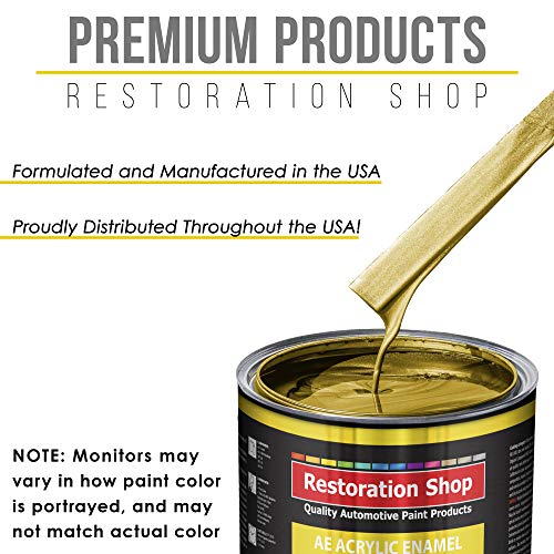 Restoration Shop - Anniversary Gold Metallic Acrylic Enamel Auto Paint - Quart Paint Color Only - Professional Single Stage High Gloss Automotive, Car, Truck, Equipment Coating, 2.8 Voc #TOP3