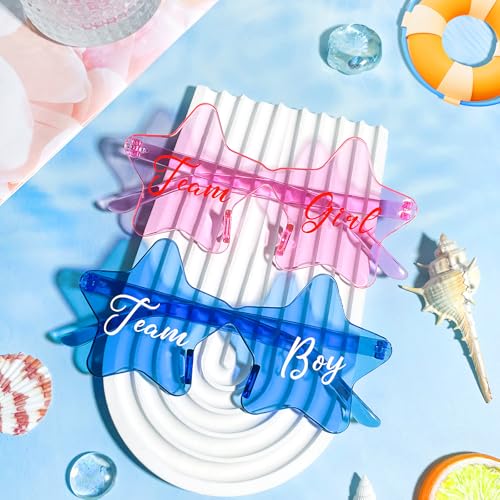 Pibupibu 12 Pcs Gender Reveal Glasses Blue Pink Sunglasses Bulk Team Girl or Boy for Gender Reveal Decor Glasses Party Favors3