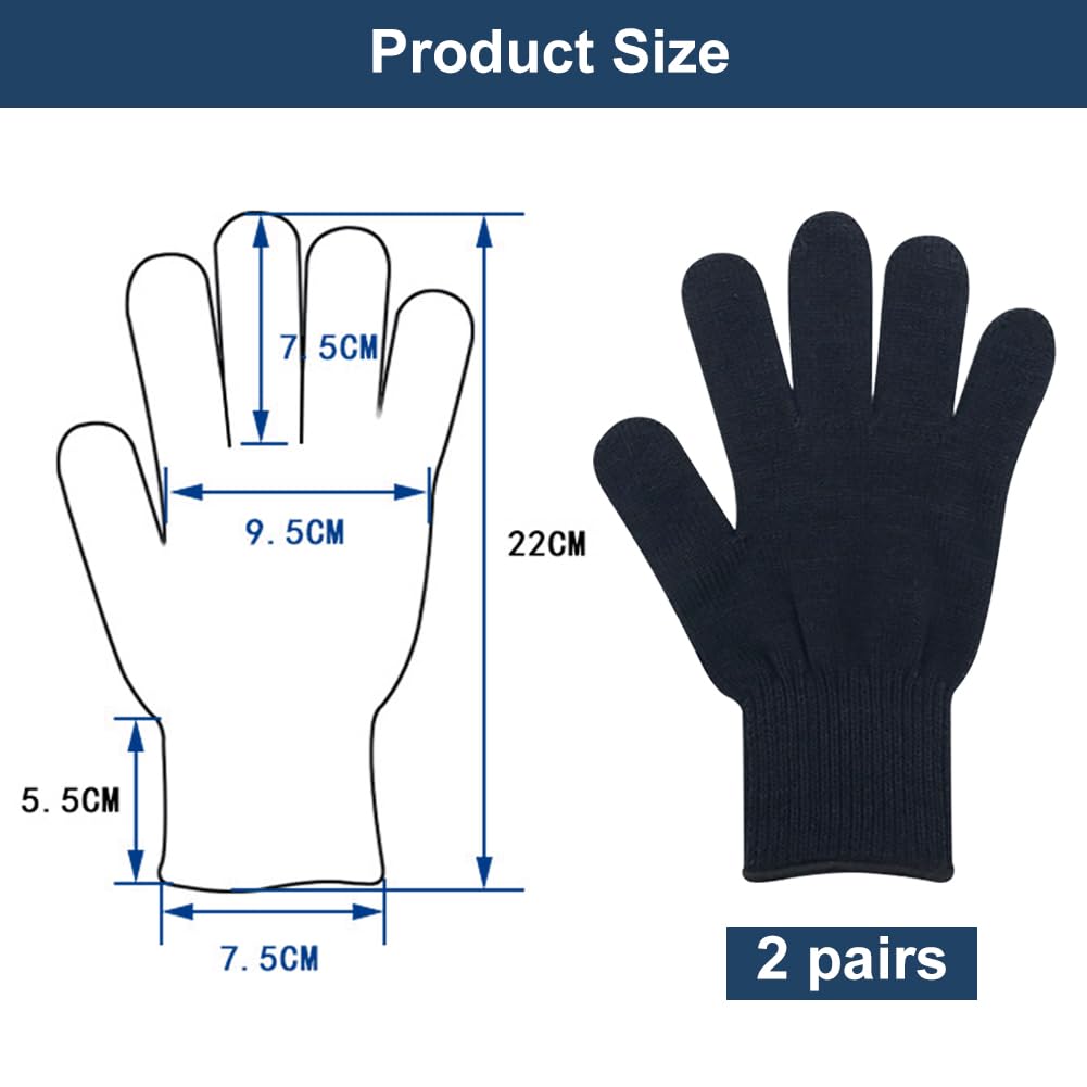2PCS Professionelle Hitzebeständige Handschuhe Hitzeschutzhandschuhe für Haarwerkzeuge,Hitzeschutzhandschuh Friseur,80°C Professionelle Lockenstab Handschuhe für Haar-Werkzeuge, Lockenstab