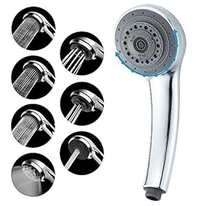 Lucksun Douchekop, 7 standen, hoge druk douchekop, heeft een luxe douchekop van 3,5 inch, universele verstelbare handdouche, geschikt voor badkamer, hotel, sportschool, massagespa