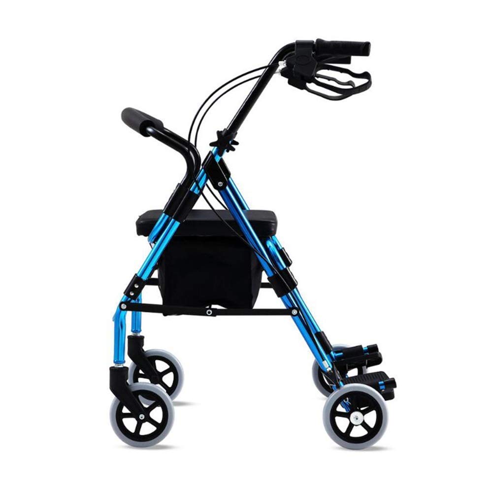 Walker Rollator Trolley Walker Andador rodante con Cesta de la Compra con Asiento, diseño de Freno de Mano Velocidad Ajustable, con Dispositivo de Pedal Little Surprise