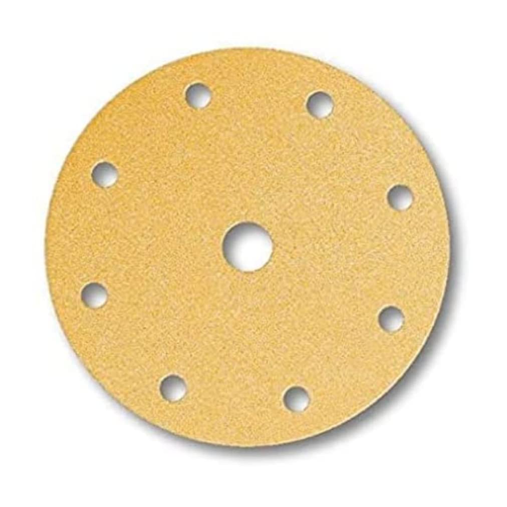 Mirka Gold Universal Sanding Paper Ø 150mm Hook & loop 9-hole, grit P150, 100 pcs/For sanding plaster, filler, chipboard, wood, varnish
