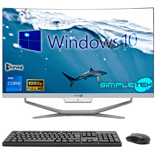 SIMPLETEK - PC todo en uno con pantalla curva de 24" FHD Core i7 hasta 3,60 GHz Windows 10 Pro Webcam integrada con ratón y teclado inalámbrico | 16 GB RAM SSD 2 TB - imagen 2