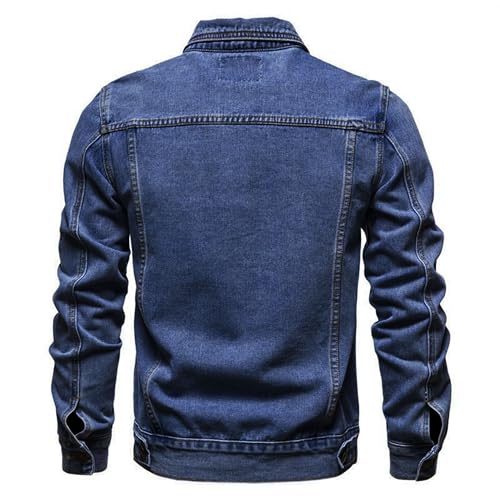 Maiyifu-GJ Men's Distressed Denim Trucker Jackets Fashion Slim Fit Jean Jacket Casual Lapel Motorcycle Coats Outerwear3