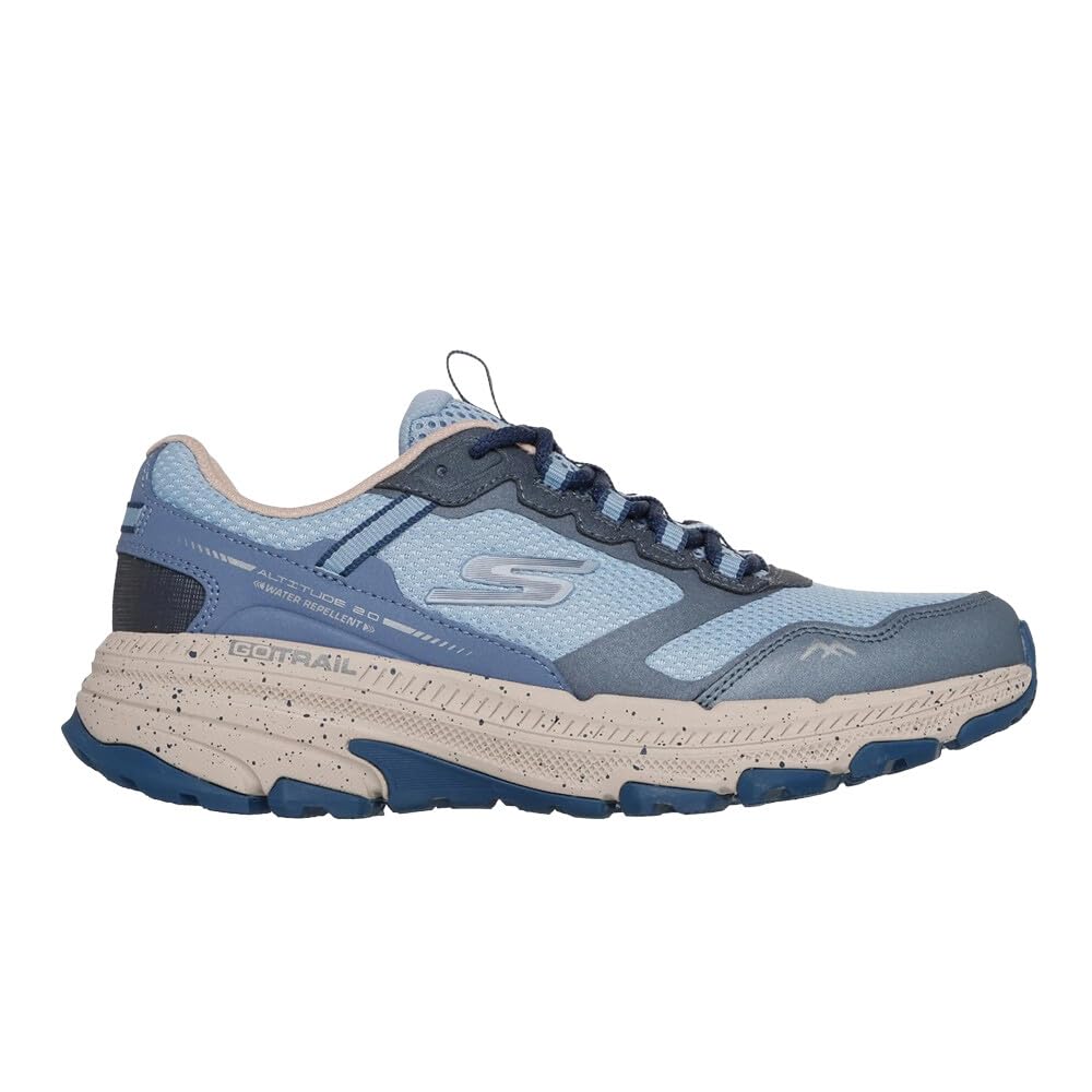 Skechers Women's Trail Altitude 2.0 Ravine | Lace-up leather &amp; mesh upper, Skechers Air-Cooled Goga Mat breathable insole with high-rebound cushioning, Water-repellent