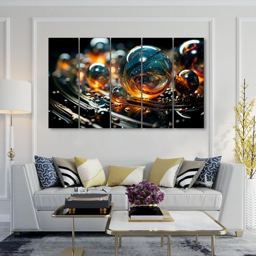 Image of The Castle Decor Beautiful Ball Drops Painting With Frame 5 Big Size (36x60) Multiple Frames Wall Art Painting for Living Room,bedroom,drawing Room,hotels-wooden Framed-digital Painting