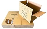 Lot de 40 cartons de déménagement 55x35x30 cm + 2 x rouleaux adhésif havane – Cartons solides et résistants, faciles à monter – Idéal pour emballage, stockage, expédition, rangement – Recyclables (42)