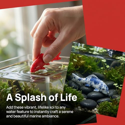 Image of Veemoon 5 Pcs Resin Fake Fish, 2.16 Inch Mini Aquarium Ornament, Artificial Goldfish Figurines Decor Glass Terrarium Fish Tank Ocean Landscape
