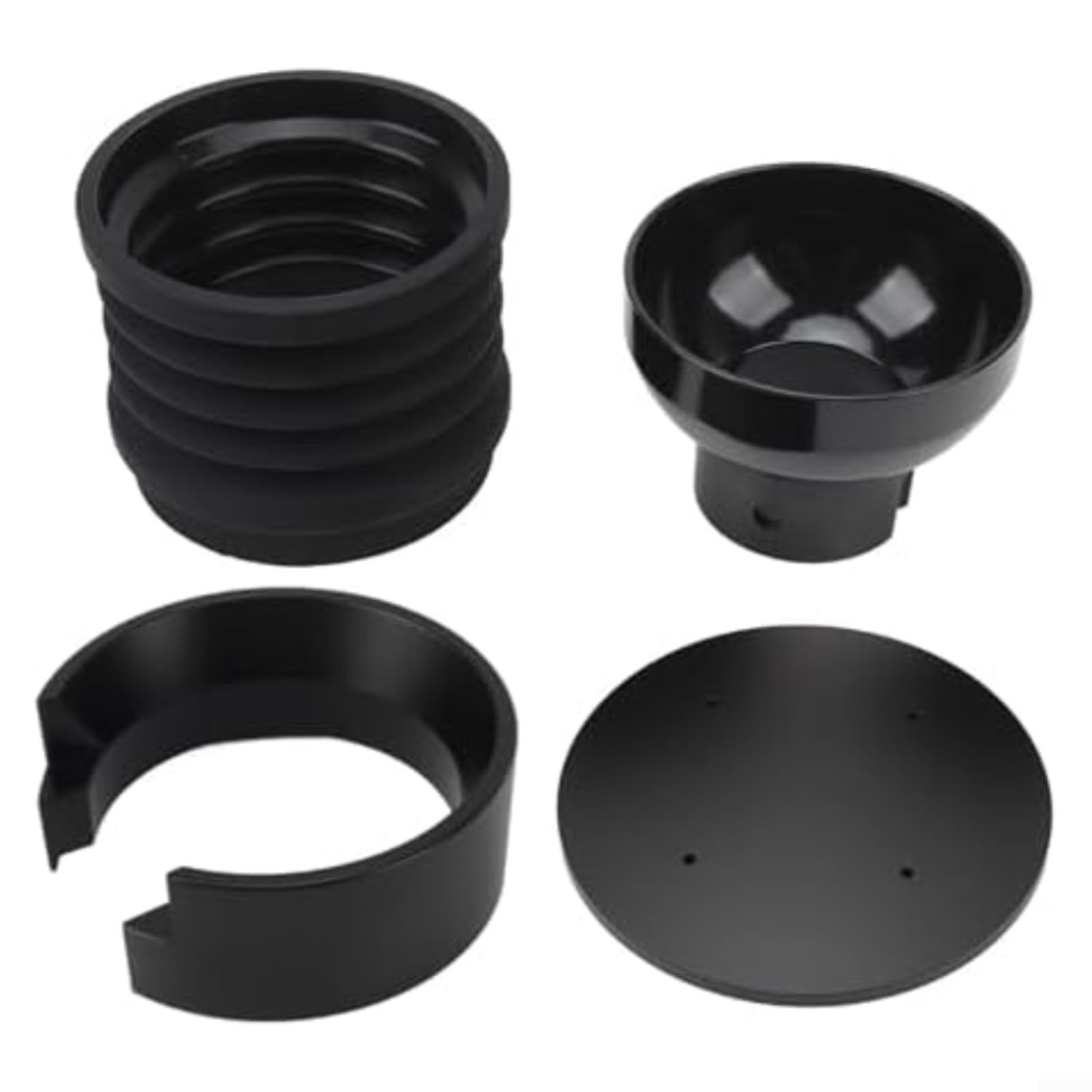 Anillo dosificador con recipiente colector para molinillo de café Eureka Mignon MMG, embudo de silicona y base de ABS para una dosificación precisa, fácil limpieza y ahorro de espacio (base+Bellow+