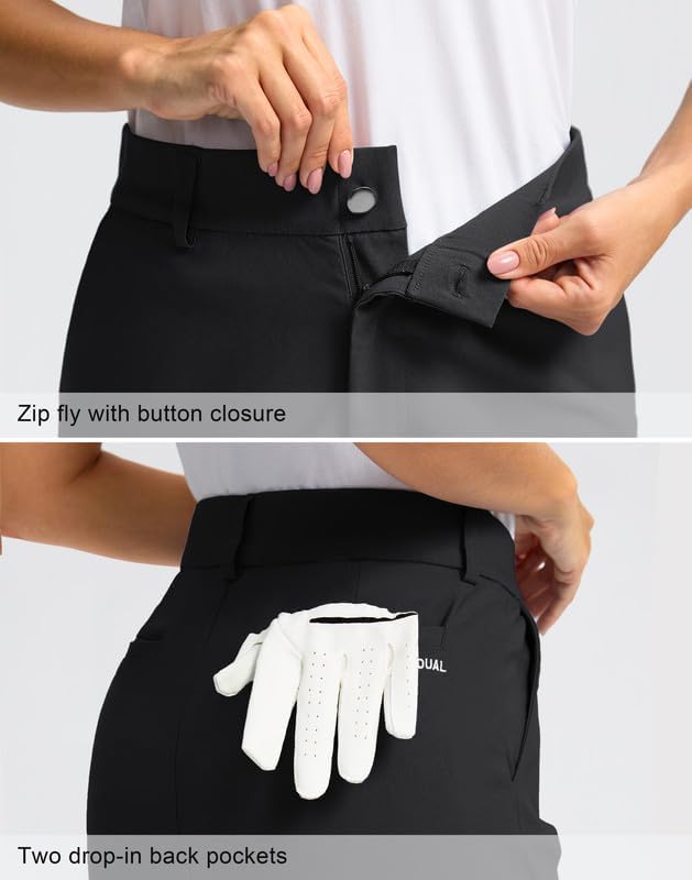 G Gradual Women's Golf Shorts with Pockets 9'' Knee Length Stretch Quick Dry Bermuda Long Shorts for Women Casual Work