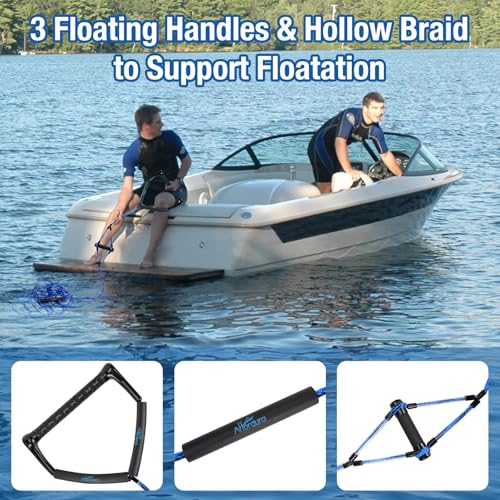 Image of Affordura Wakeboard Rope with Dual Handles, 75 FT 4-Section