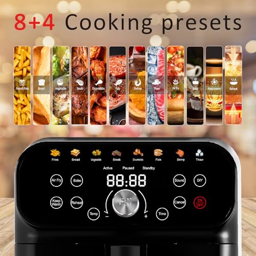Air-Fryer-6QT-Air-Fryer-Oven-with-LED-Digital-Touchscreen-12-Preset-Cooking-Functions-Air-fryers-Bake-Reheat-Keep-Warm-Nonstick-and-Dishwasher-Safe-Basket-Stainless-SteelBlack