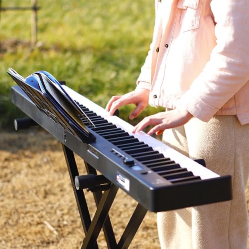 Le piano électrique pliable noir et blanc LentLY à 88 touches libère vos talents musicaux, y compris la batterie et le sac à dos, idéal for les débutants et les joueurs avancés for la pratique à domic - Les Beatles, Paul McCartney, John Lennon, RIngo Starr, George Harrison Le piano électrique pliable noir et blanc LentLY à 88 touches libère vos talents musicaux, y compris la batterie et le sac à dos, idéal for les débutants et les joueurs avancés for la pratique à domic – Image 4