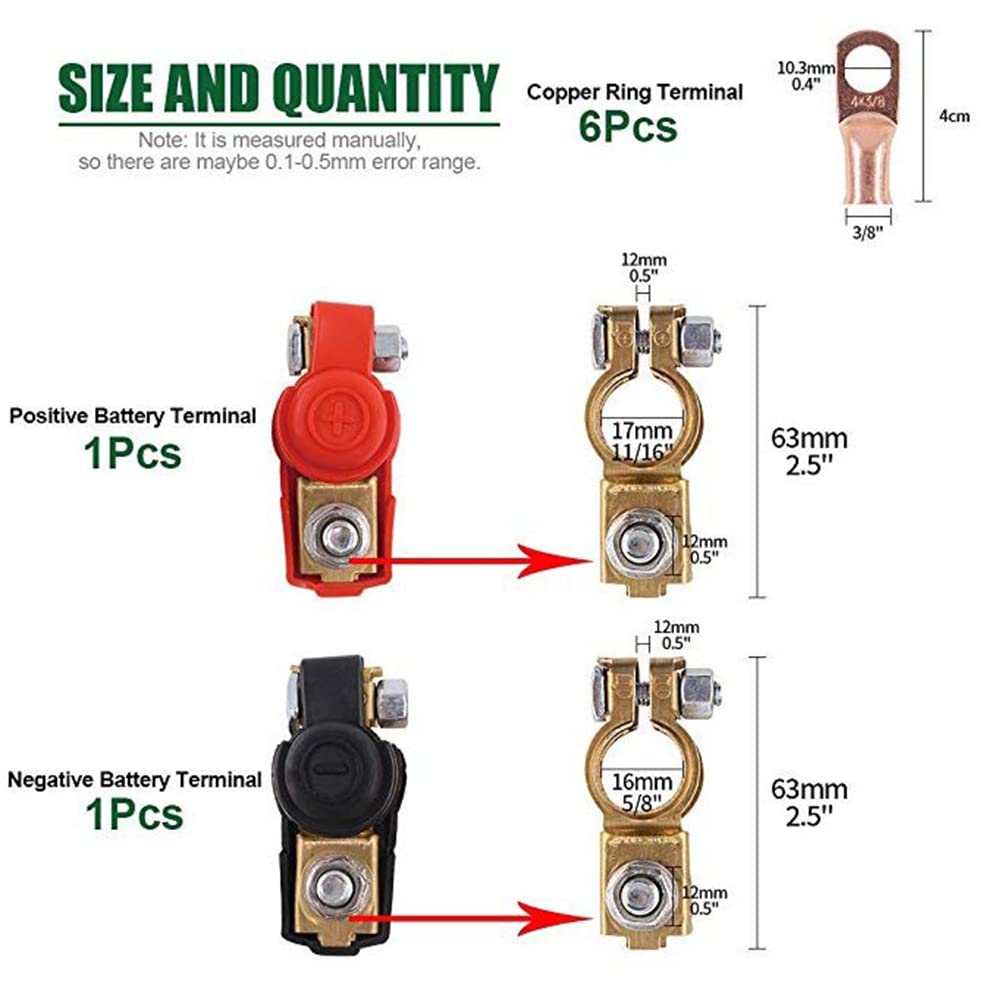 Fdit Borne De Batterie Négative Positive Pince De Connecteur De Jeu De