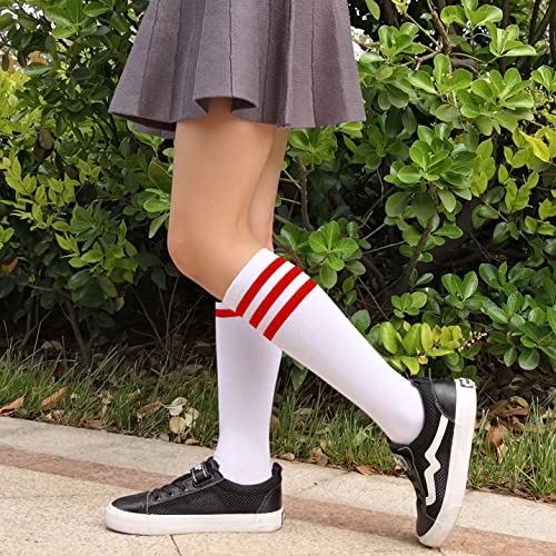 Image of CHUNG Kids Knee High Socks Stocking Cotton Heelless Tube Stocking School Uniform Team Cosplay