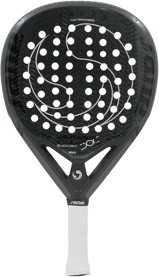 SANE Aggressor Evolution Blacklight Padel Racquet, 3K Twill Carbon, Pro Touch Core, 355+/-10g