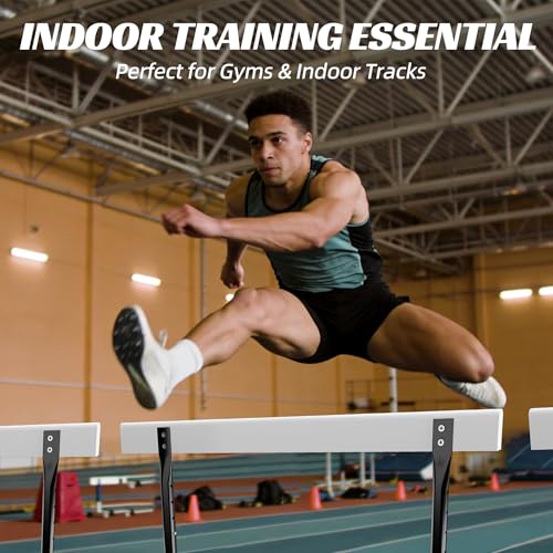 MR Height Adjustable Hurdle for Track and Field, Pro Athletic Hurdle with Heavy-Duty Base Counterweight, Anti-Tip Design for Sprint Training, Competition Practice, Speed Drills