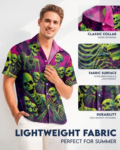 Image of 99TIMORO Fathers Funny Mens Hawaiian Shirt, Movie Button Down Short Sleeve Top, Father Day Summer Gifts