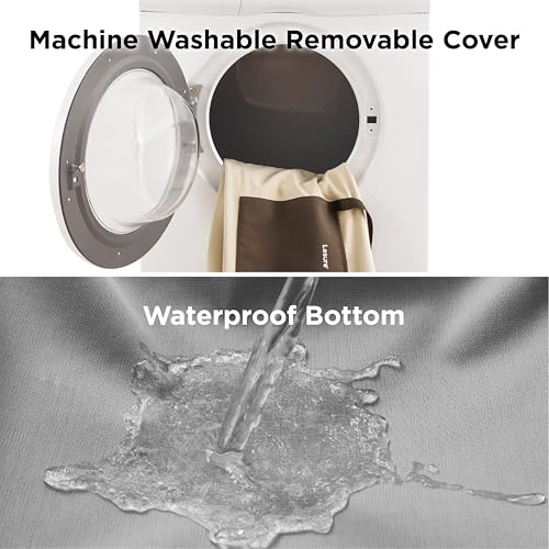 Lesure Hundesitz Auto kleine Hunde - wasserdichter und waschbarer Hunde Autositz mit Aufbewahrungstaschen, ansteckbarer Sicherheitsleine und verdickter Memory-Schaum-Füllung, 58x56x33cm, Beige