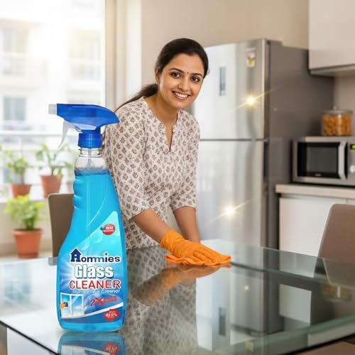 Image of Hommies Glass & Surface Cleaner Spray 500ml x2 Pack | Streak-Free Shine for Windows, Mirrors, Kitchen, Car | All-Purpose Multi Surface Cleaner No Residue