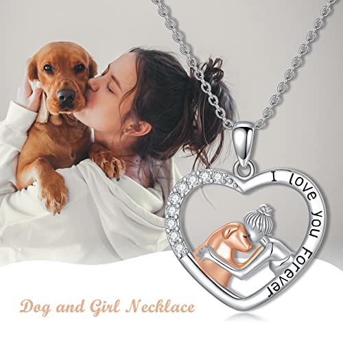 Proess Dog Necklace For Women Sterling Silver Love Heart Dog Pendant Necklaces Dog Jewelry Gifts For Women Dog Lovers Birthday Christmas Gifts #TOP5