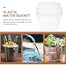 Homoyoyo Clear Plastic Bucket with Handle Lid,Heavy Duty Square Plastic Bucket Ice Cream Buckets Food Storage Containers Water Pail Industrial Pail Party Tub Empty Paint Can