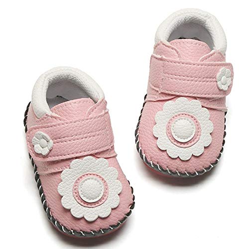 Image of HsdsBebe Baby Boys Girls Pu Leather Hard Bottom Walking Sneakers Toddler Rubber Sole First Walkers Infant Cartoon Slippers Crib Shoes