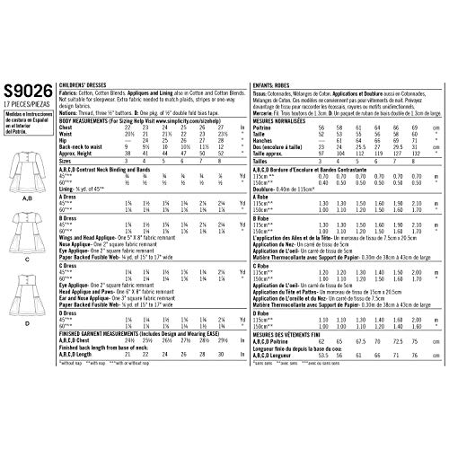 Patron de robe papier Simplicity US9026A enfant taille 3 à 8 ans