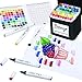 Bianyo 72A Alcohol Markers Set, 72 Primary Color Alcohol-Based Ink Dual Tip Bullet & Chisel Art Markers Set with Black Bag for Artist, Professionals, Students, Designers
