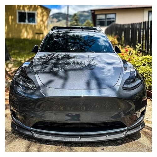 Spoiler avant pour Tesla Model Y 2019-2023 lame de pare-chocs look carbone - 5