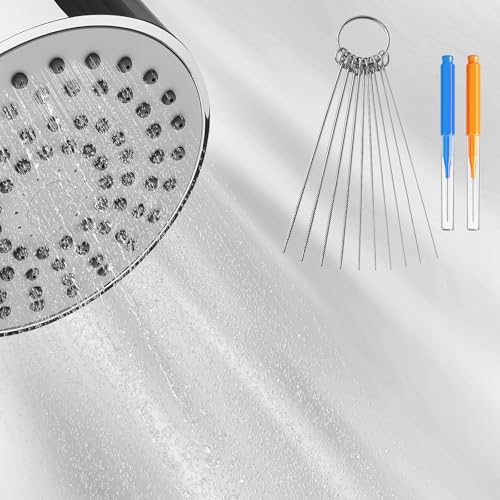 Image of 40 Pcs Shower Head Cleaner Tool, 30 Pcs Shower Head Cleaning Brush Picks for Unclogging Small Hole (15 Blue & 15 Orange), 10 Pcs Functional Nozzle Unclogger Tool with Storage Box for Showerhead