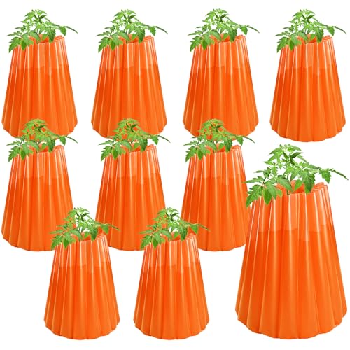 LFUTARI 10 Pack Wall of Water Plant Cover 19 x 17 Insulating Water-Filling Plants Protector Garden Early Season Plant Insulator for Outdoor Winter Growth Protection Against Frost