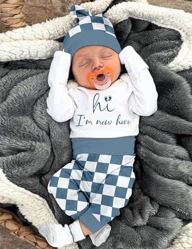 Baby Boy Clothes Newborn Boy Outfits Infant Letter Print Romper Long Pants Hat 3PCS Baby Boy's Clothing2