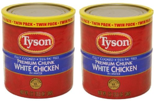 Tyson Pollo blanco en trozos prémium en agua (paquete doble de 12.5 onzas) 2 paquetes individuales