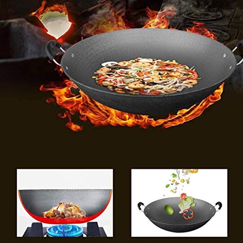 Wok tradicional de hierro fundido ligera con 2 mangos miniatura 2