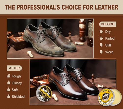 Leather Boot Care Kit Saddle Soap Mink Oil