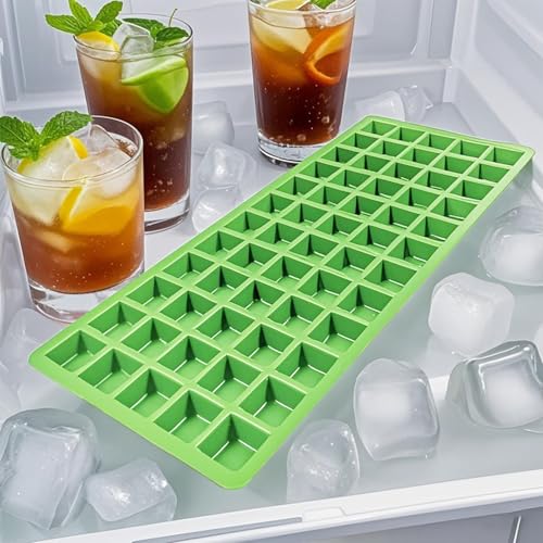 Cubitera de silicona, 3 unidades, para congelador, 45,5 x 19 x 1,8 cm, apilables, divisores cuadrados, molde para alimentos, sin BPA, fácil liberación para frutas, verduras y pasteles