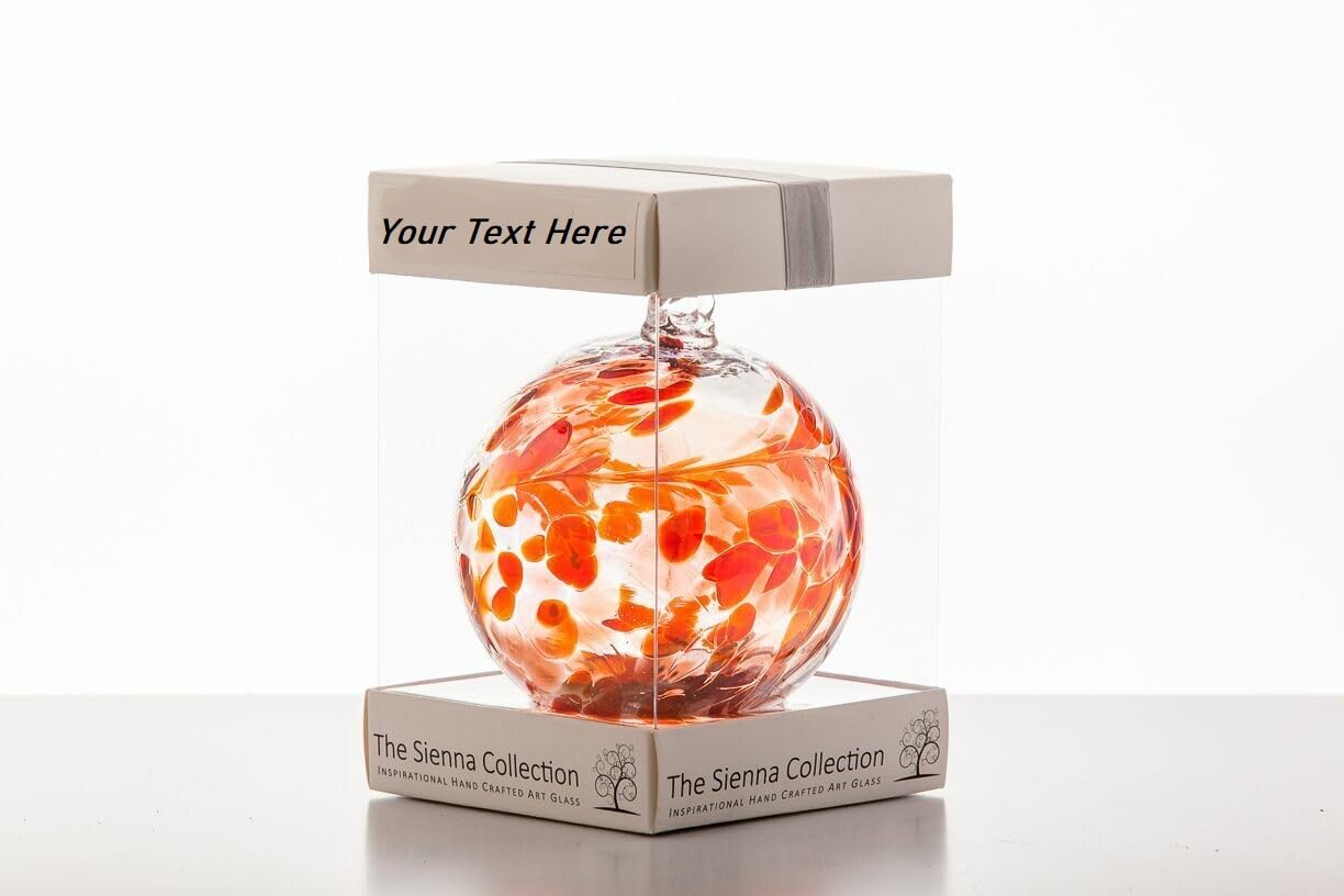 Personalised Sienna Glass 10cm Friendship Ball - Choice of Colours (Ruby)