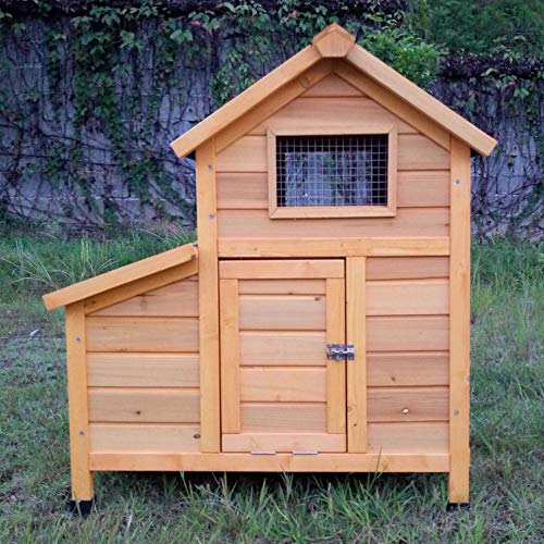 Animal Valley - Poulailler Bantam avec Toit Shingle - Bois et Shingle - L 50 x l 80 x H 88 cm - Taille L - Beige - pour 1 à 2 Poules Cover