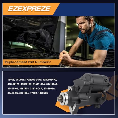 Image of Ezexpreze 18905N Harley-Davidson Starter Replacement New for 2007 Road King 2006-2014 Heritage Softail Dyna FLHR FLHRC FLHRS FLHT FLHX FLSTC, 31618-06 31619-06A 428000-3490 3491 410-52175 SHD0013
