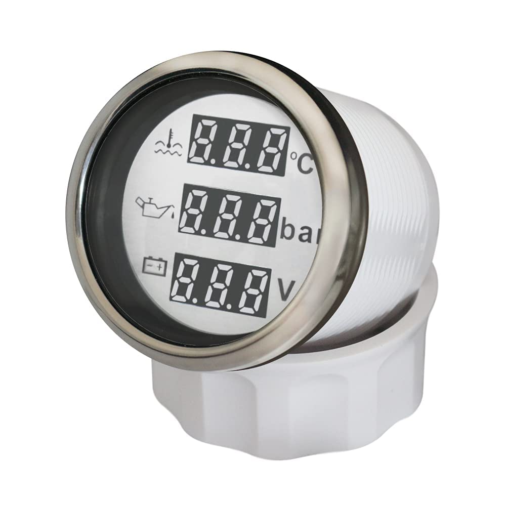 ELING Voltímetro multifunción 3 en 1, medidor de presión de aceite, 9 – 32 V, para coche, moto, tractor, camión